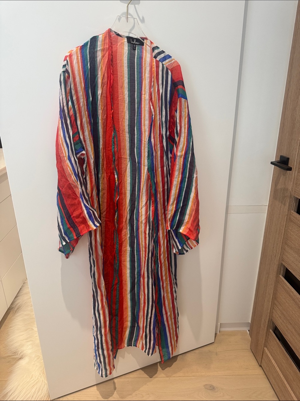 Lulu's Rainbow Vertical Stripe Kimono